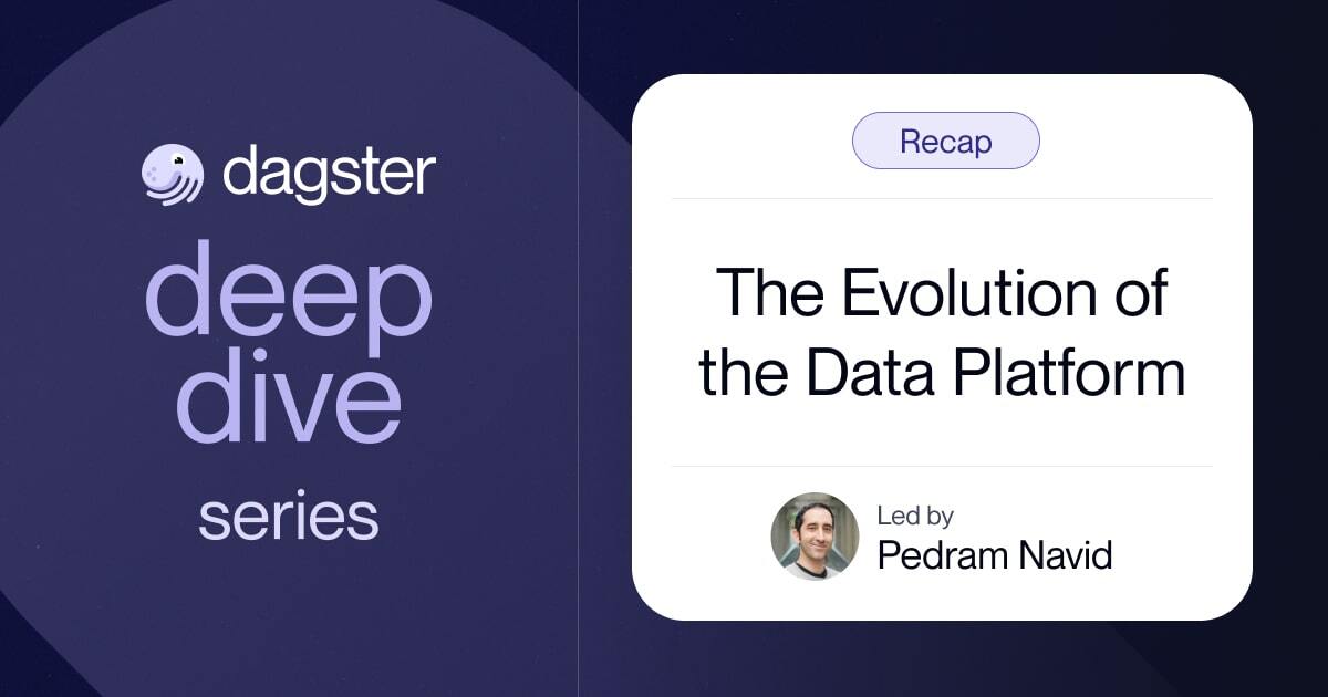 Dagster Deep Dive Recap: Evolution of the Data Platform