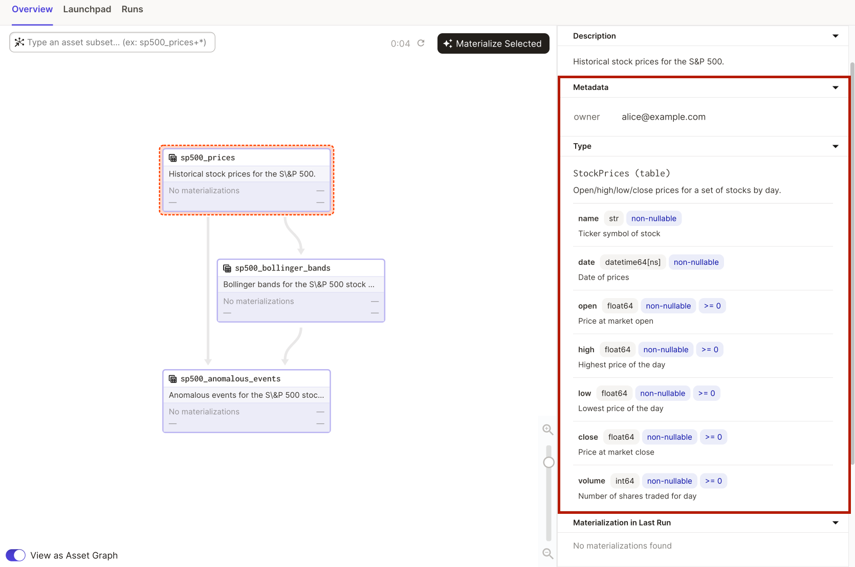 Type explorer view