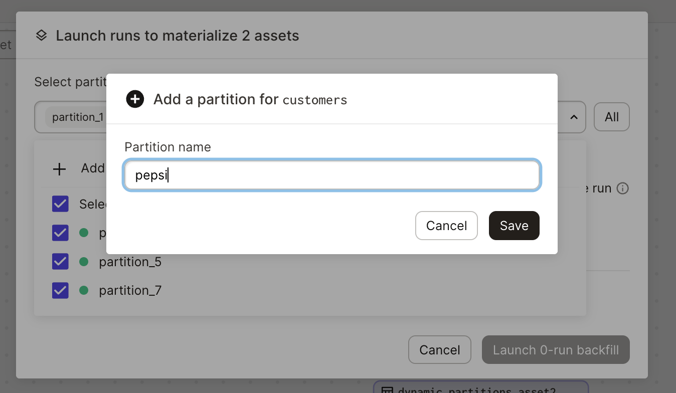 Dagster's Dynamic Asset partitions in action.