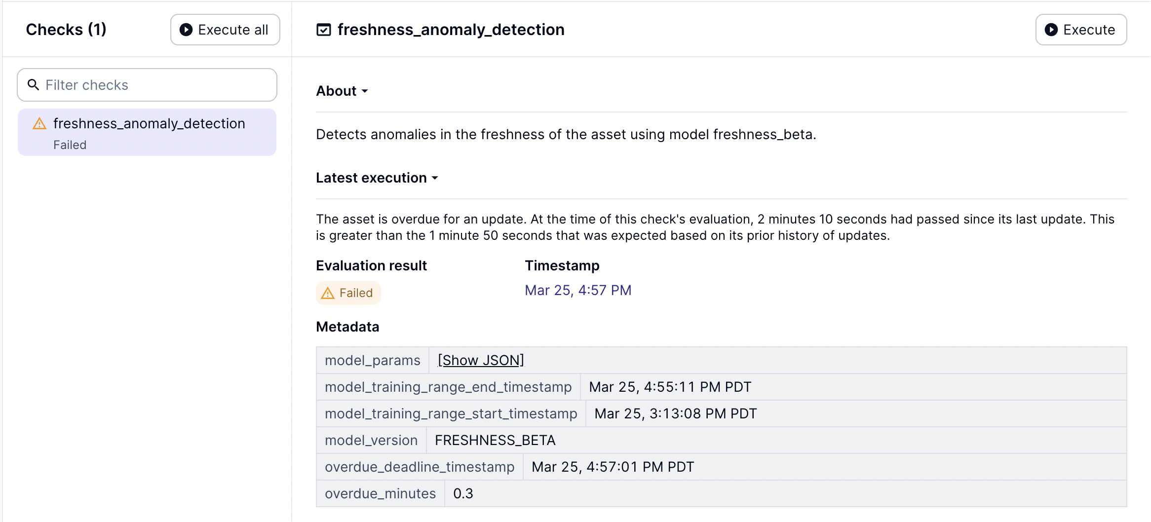 An illustration of the freshness anomaly check interface.