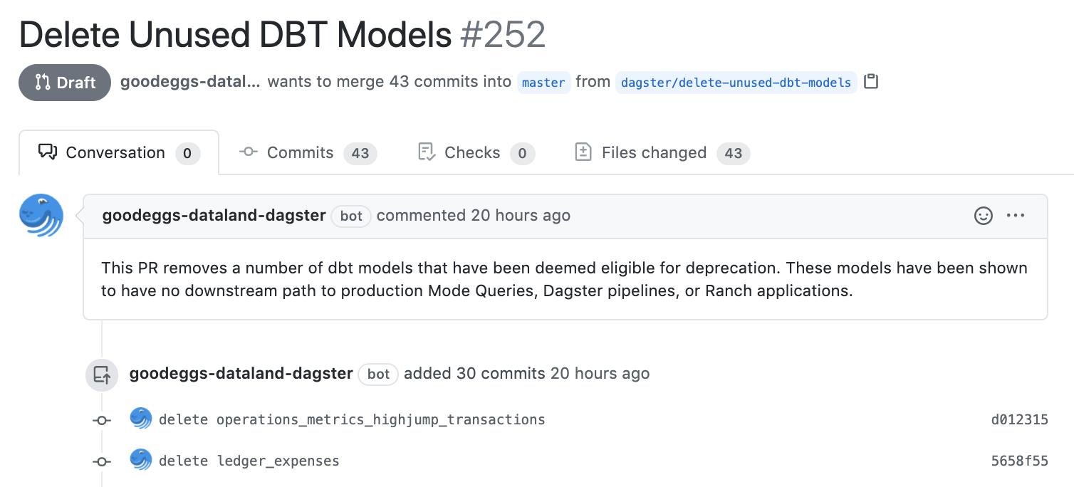 Example pull request from the metapipeline.
