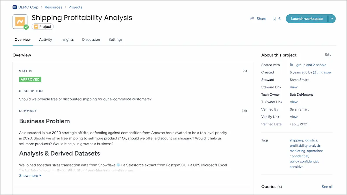 Key features of data.world